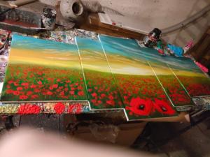 Personnalisation motif et taille Champ de coquelicots